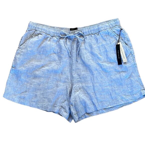 NEW Tahari Linen Light Blue Shorts - Picture 1 of 5